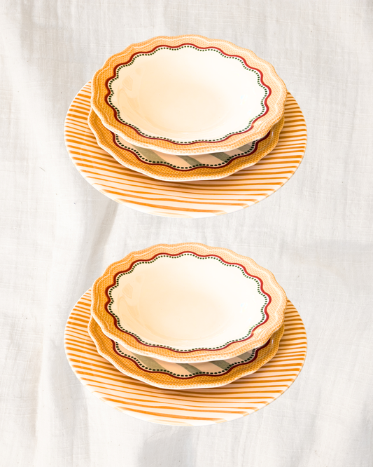 Mesa para 4 - Stripes Amarelo & Rosy Picnic Amarelo