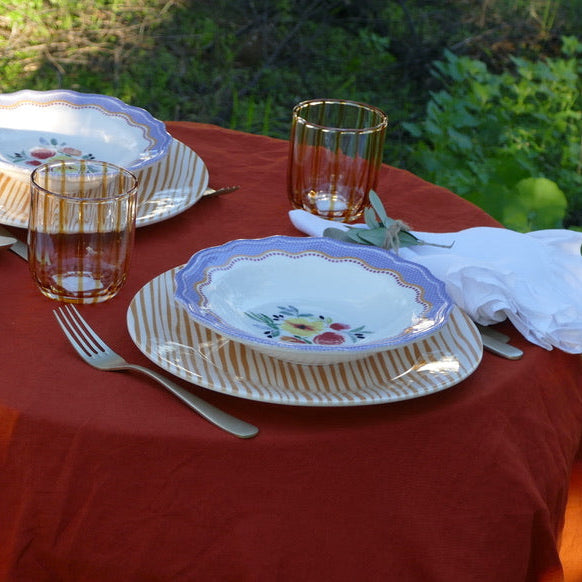 Prato Jantar Stripes Amarelo