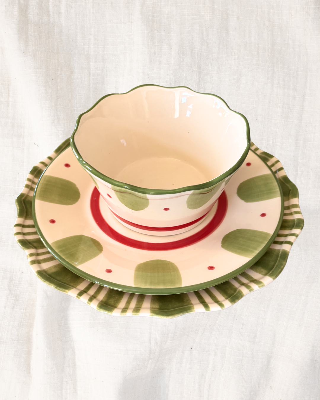 Mesa para 2 - Stripes Verde & Veggie Colour Verde