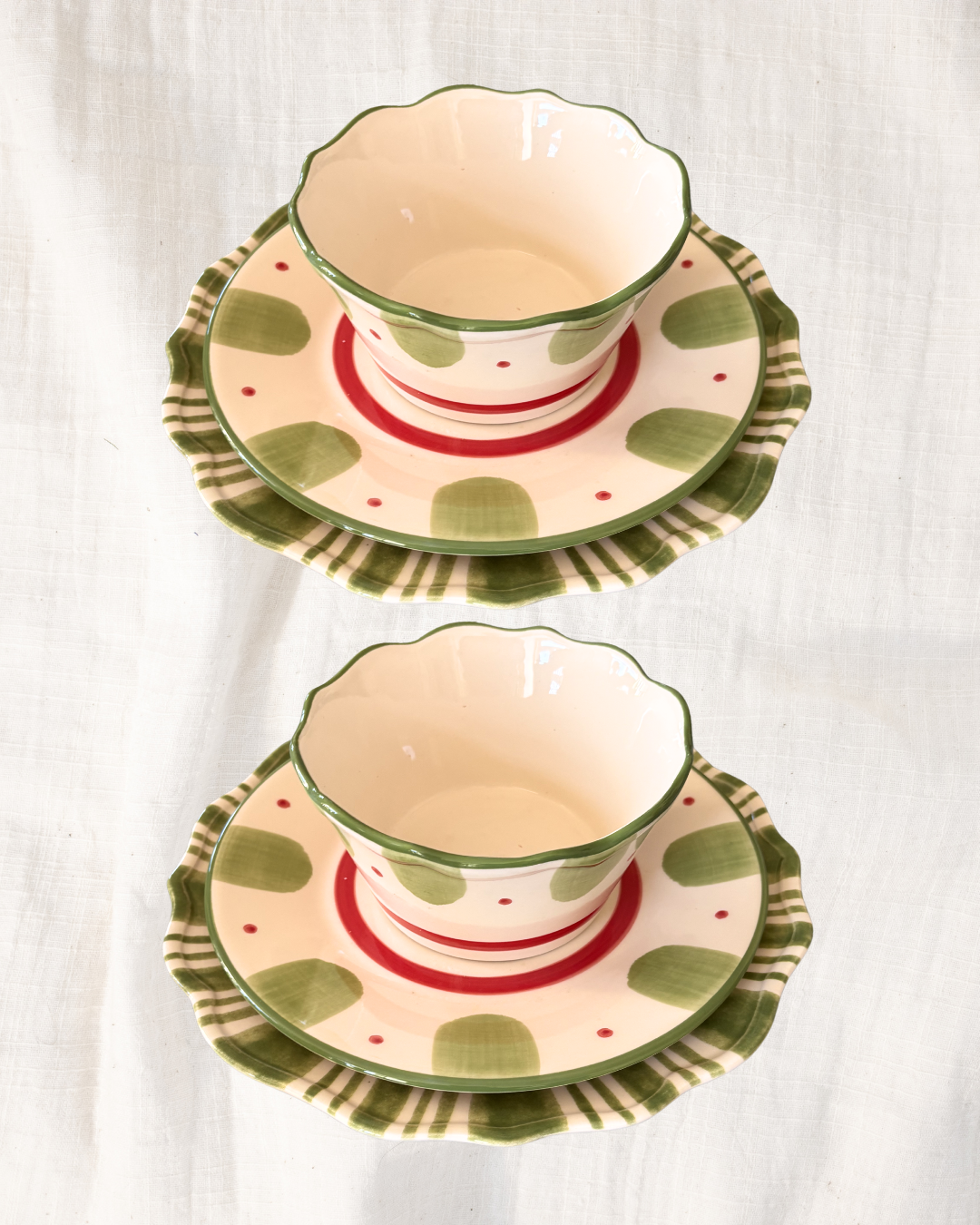 Mesa para 2 - Stripes Verde & Veggie Colour Verde