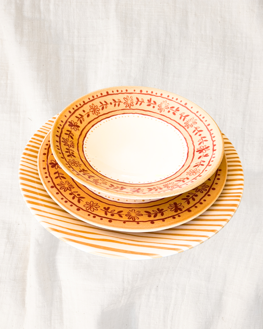 Mesa para 4 - Stripes Amarelo & Fior Di Campo Amarelo
