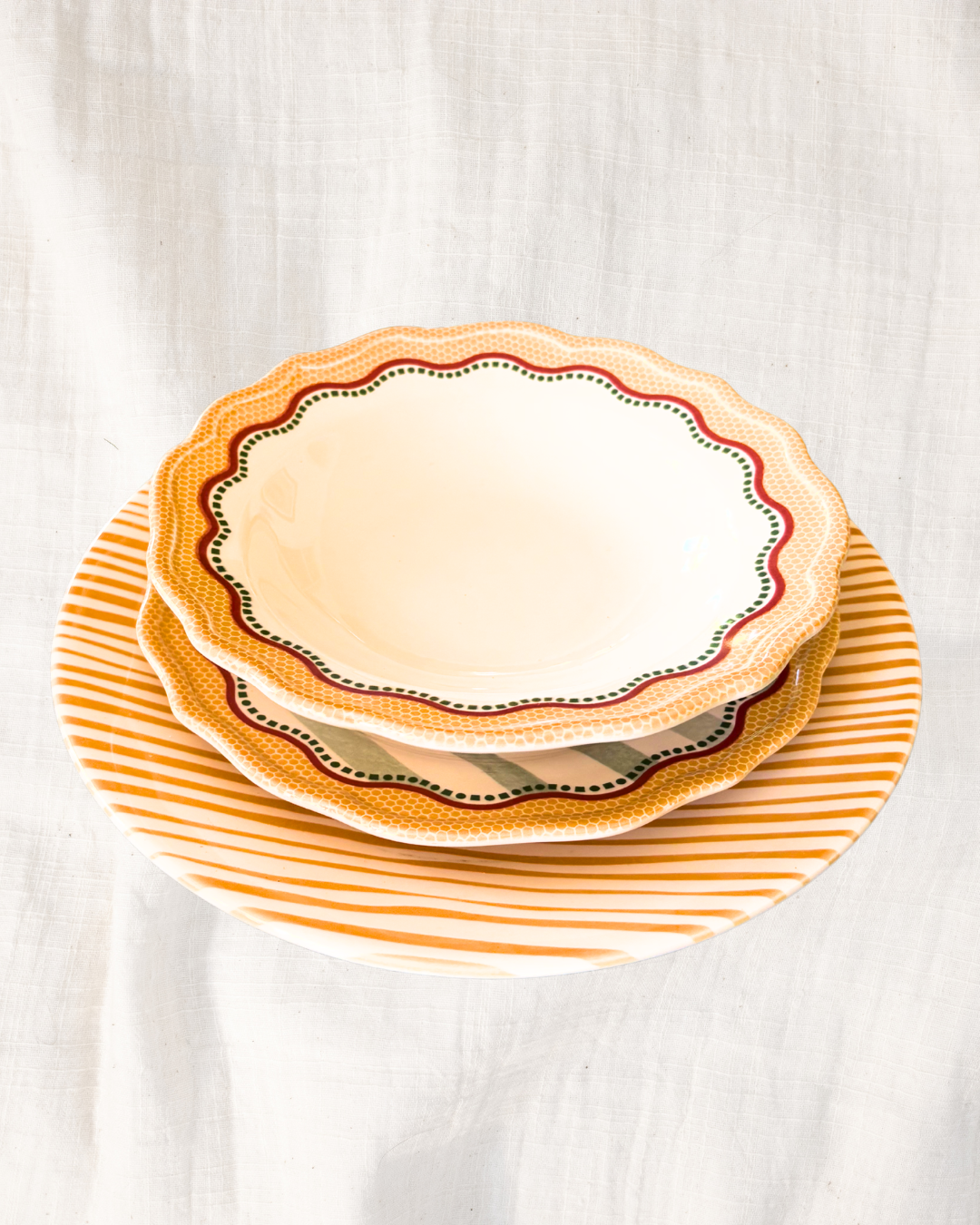 Mesa para 2 - Stripes Amarelo & Rosy Picnic Amarelo