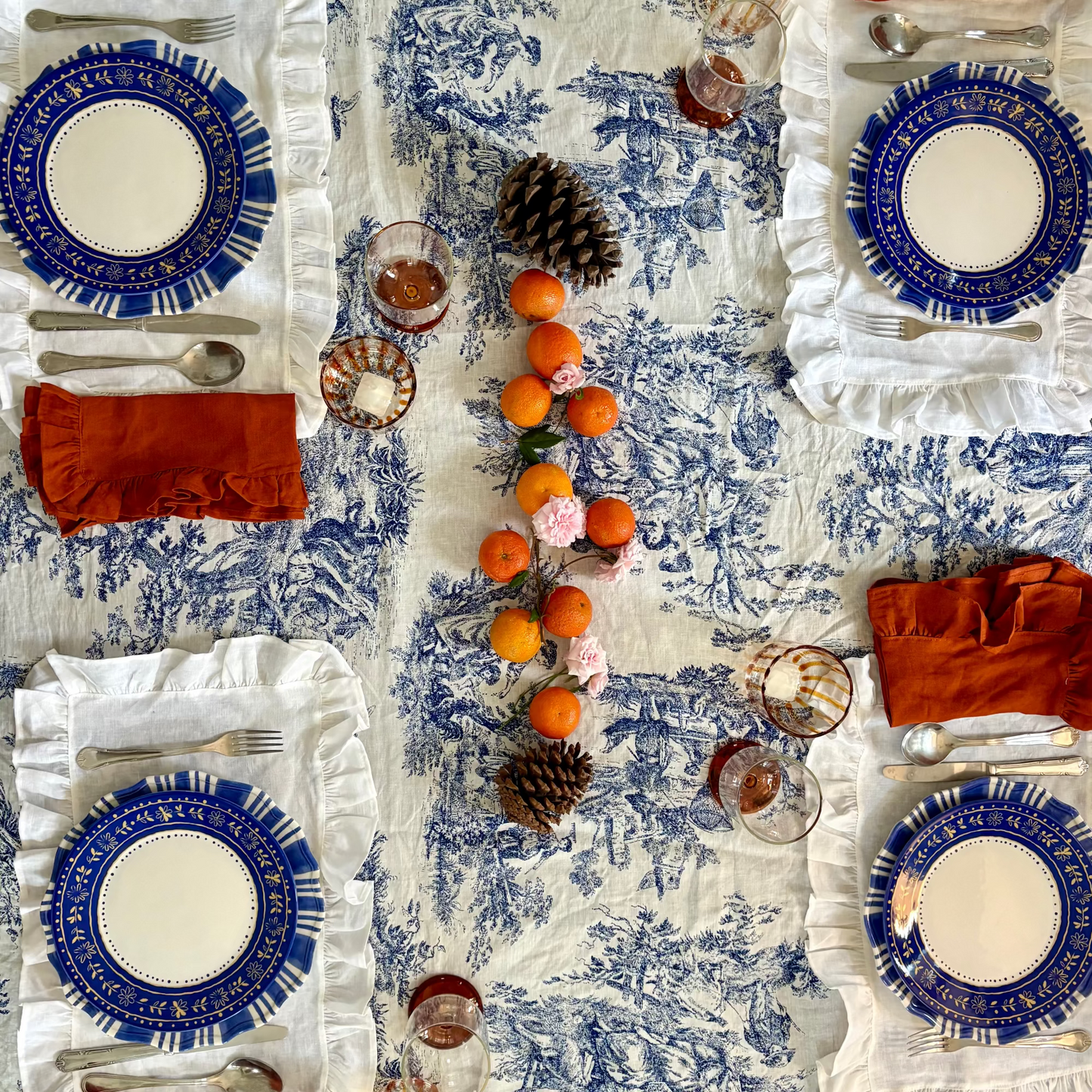 toile de jouy mesa de jantar