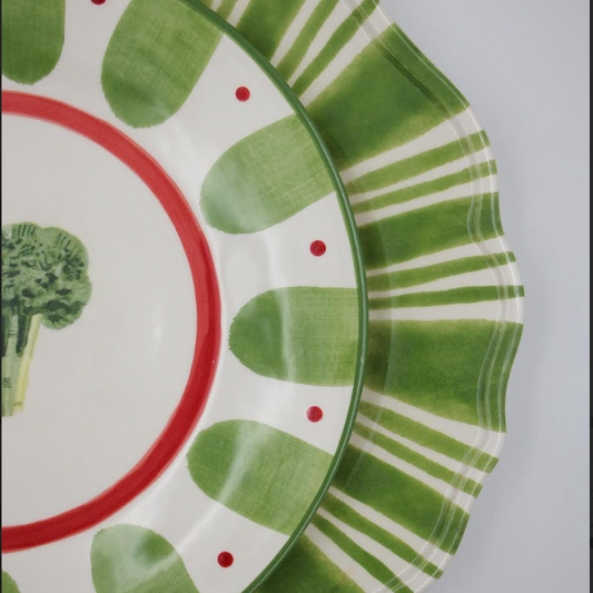 Conjunto 4 Pratos Rasos Stripes Verde