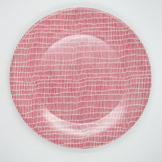 Conjunto 4 Pratos Rasos Stripes Bordeaux