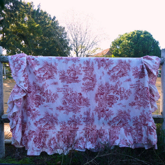 Toalha linho Toile de Jouy